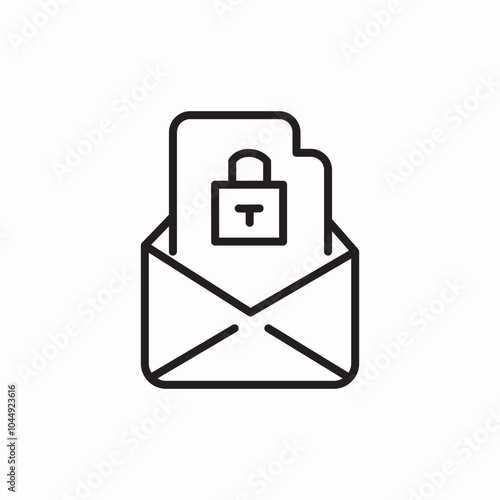 mail lock safety icon sign vector