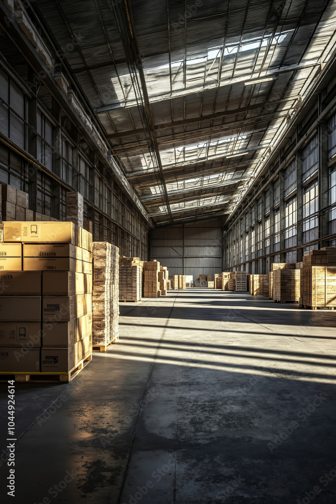 A large warehouse filled with lots of boxes A large warehouse filled with lots of boxes
