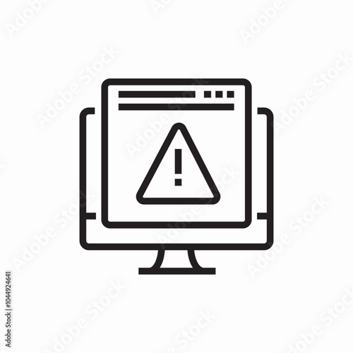 webpage error exclamation mark icon sign vector