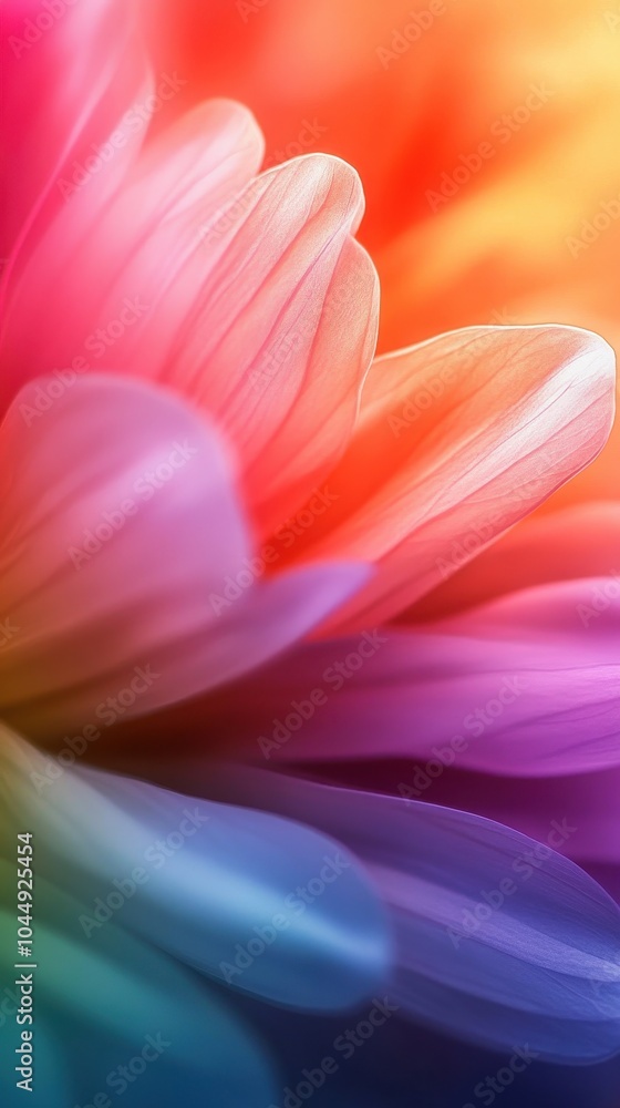 A vibrant and colorful close-up of a flower's petals, showcasing a spectrum of hues blending harmoniously. A vibrant and colorful close-up of a flower's petals, showcasing a spectrum of hues blending harmoniously.