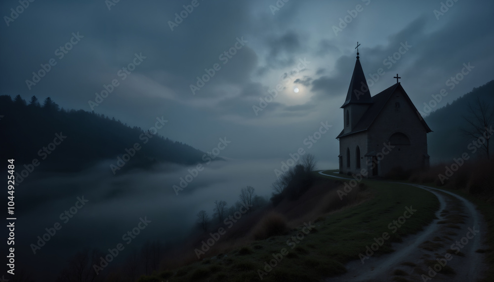 Fototapeta premium Mysterious Church in Moonlight