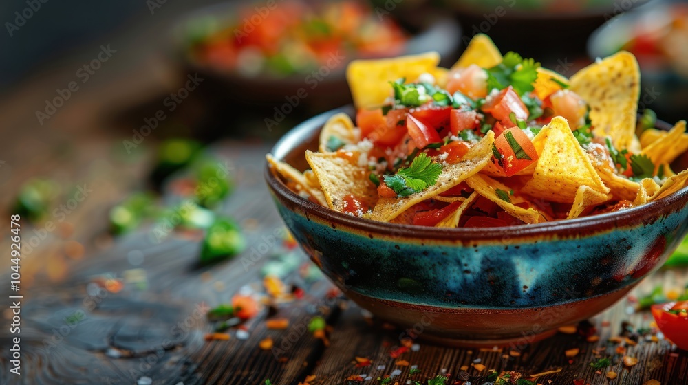 Nachos with Salsa and Cilantro Nachos with Salsa and Cilantro