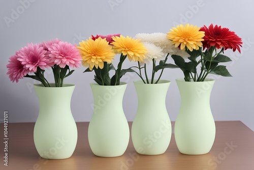 Wallpaper Mural Durable Plastic Flower Vase Set – Perfect for Room and Home Decor Torontodigital.ca