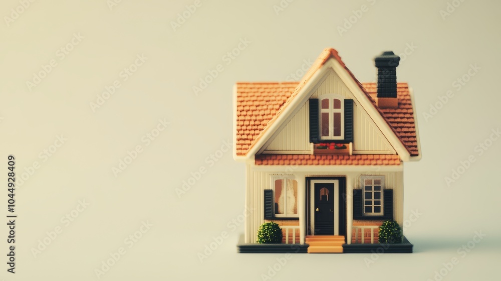 A cute little dollhouse, all by itself against a plain white backdrop. A cute little dollhouse, all by itself against a plain white backdrop.