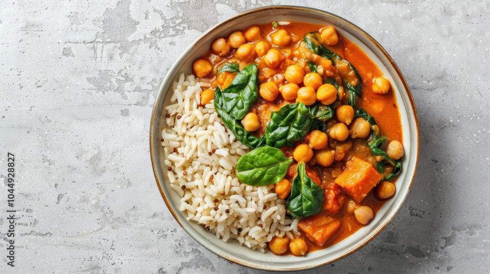 Delicious Chickpea Curry with Rice and Spinach Delicious Chickpea Curry with Rice and Spinach