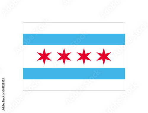 Flag of Chicago city, Illinois, US