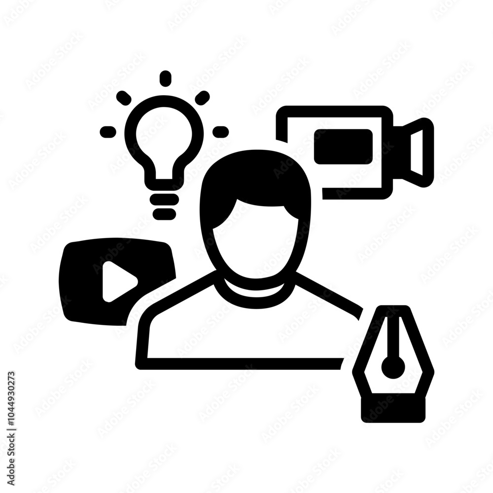Vector solid black icon for Creator Vector solid black icon for Creator