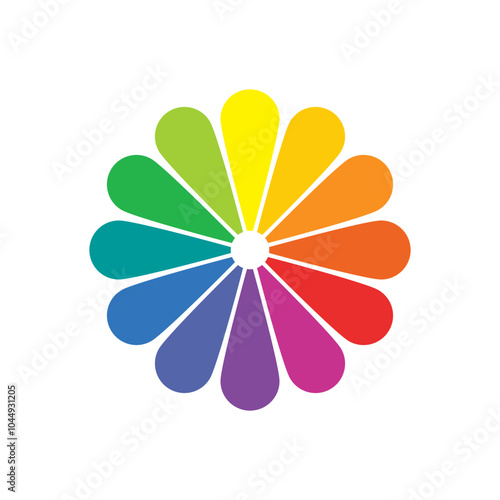 Color wheel flower. primary, secondary, tertiary colors. Color theory. Understanding colors.