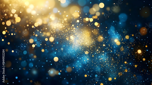 Abstract Background with Blue and Gold Lights