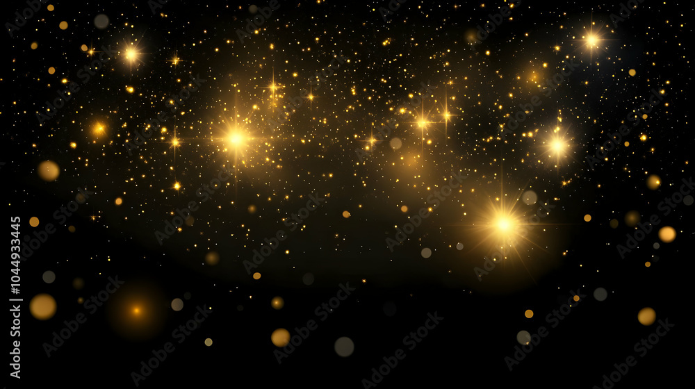 custom made wallpaper toronto digitalAbstract Black Background with Golden Glitter and Stars