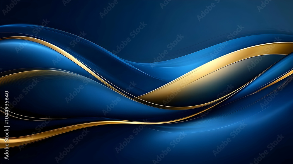 Abstract Blue and Gold Wave Background Abstract Blue and Gold Wave Background