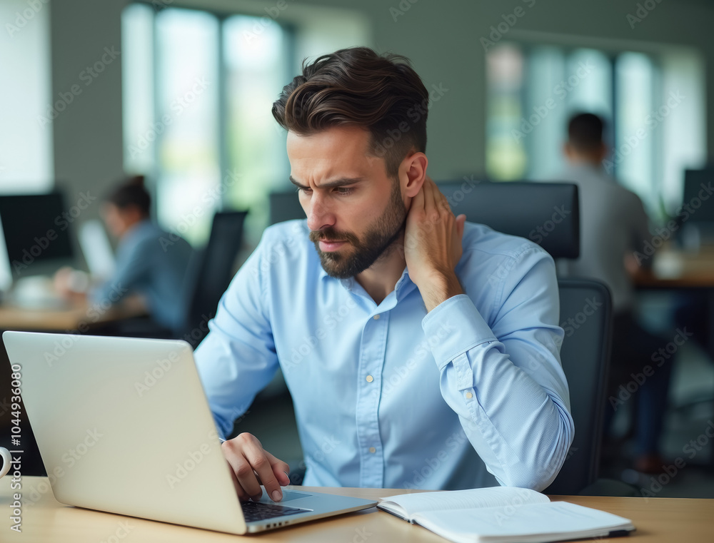 Naklejka premium Contemplative businessman working in an office