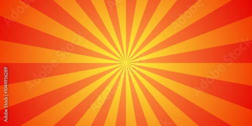 Abstract vector sunburst retro orange vector backdrop starburst vintage backdrop background. abstract beam flare banner, cartoon, template geometric creative design. 