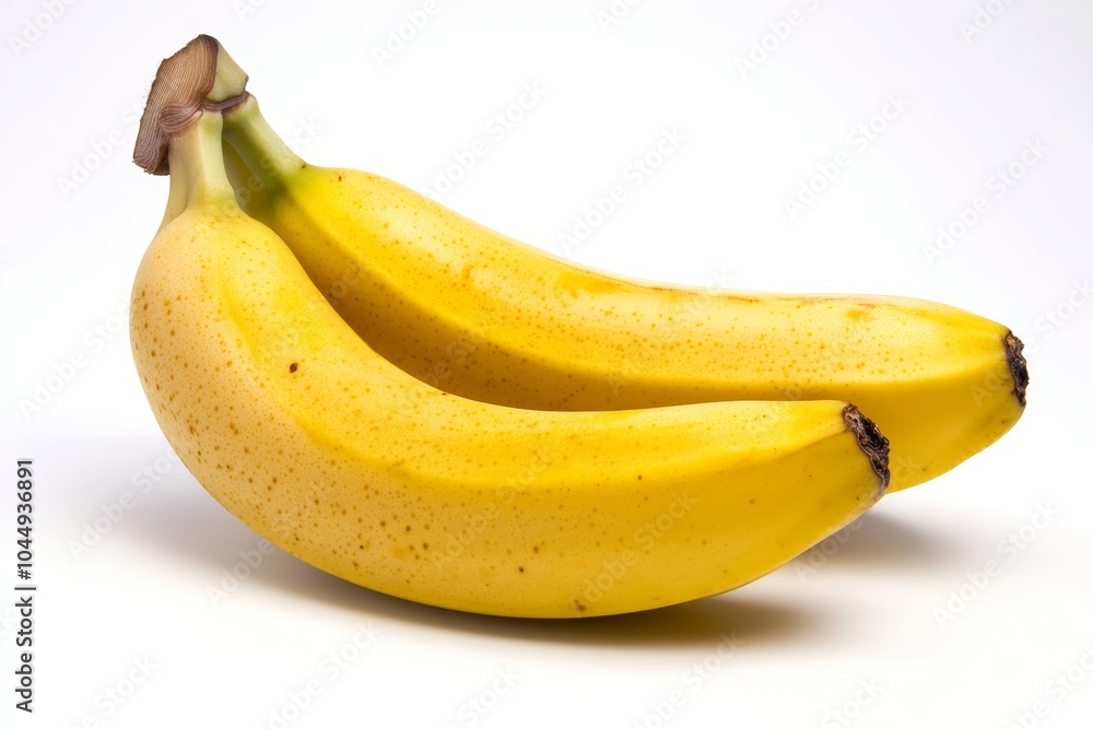 Fresh Whole Banana on Bright White Background Generative AI Fresh Whole Banana on Bright White Background Generative AI