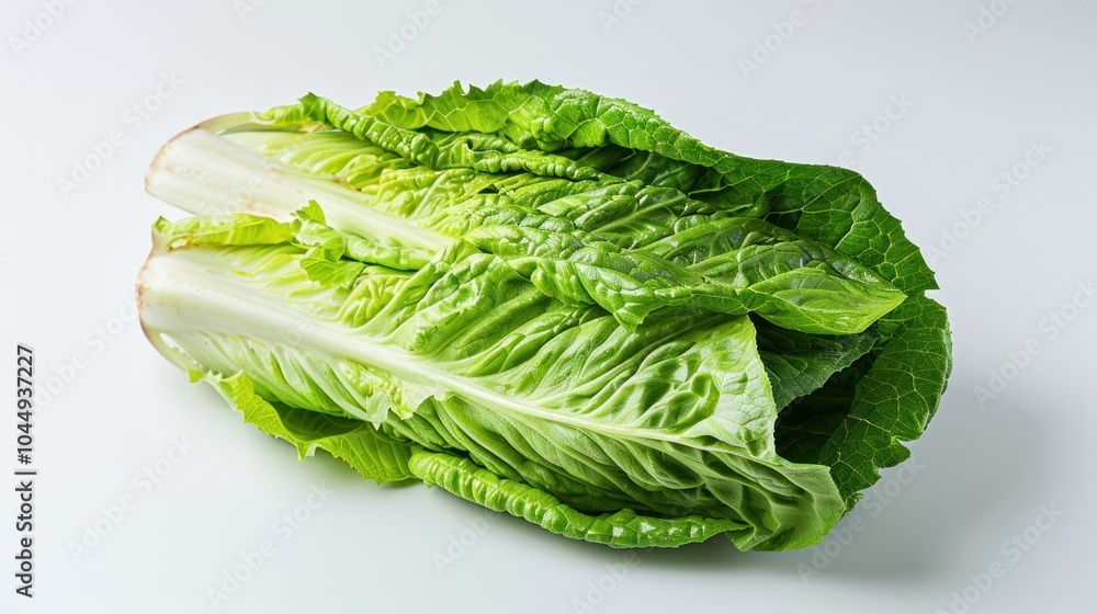 Fresh Green Lettuce on White Background