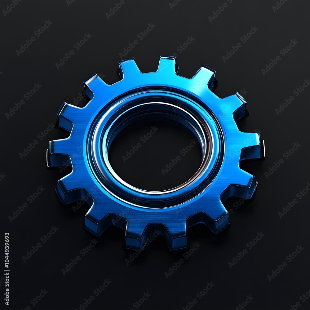 Blue 3D Mechanical Gear Technology Engineering Icon Logo Blue 3D Mechanical Gear Technology Engineering Icon Logo