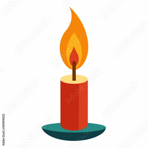 Candle with flame vector illustration on a white background