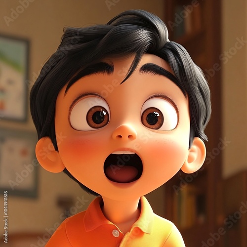 a cartoon chalta with astonished expression photo