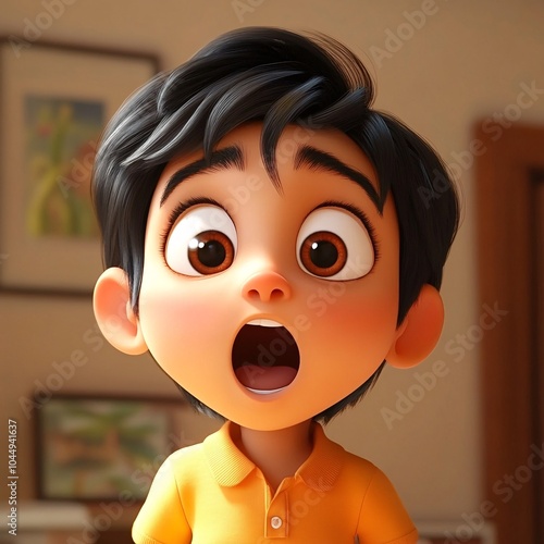 a cartoon chalta with astonished expression photo