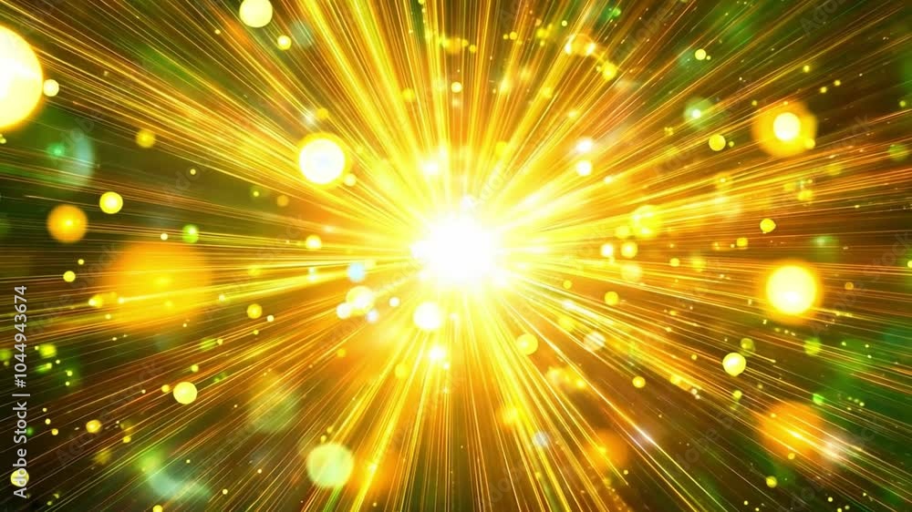 Vibrant burst of light with colorful particles radiating in all directions on a dark background Vibrant burst of light with colorful particles radiating in all directions on a dark background