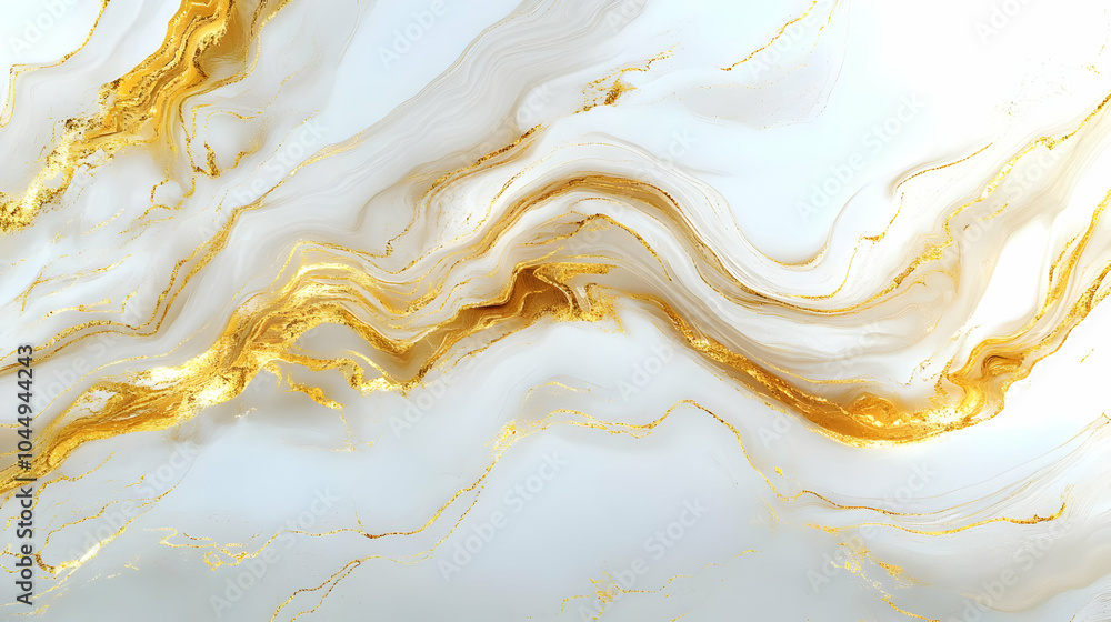 Abstract Background with White and Gold Swirls Abstract Background with White and Gold Swirls