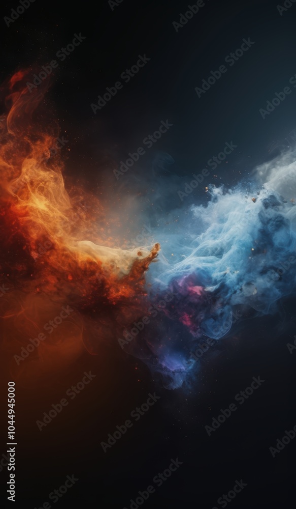 Fototapeta premium a close up of a colorful cloud of smoke in the dark