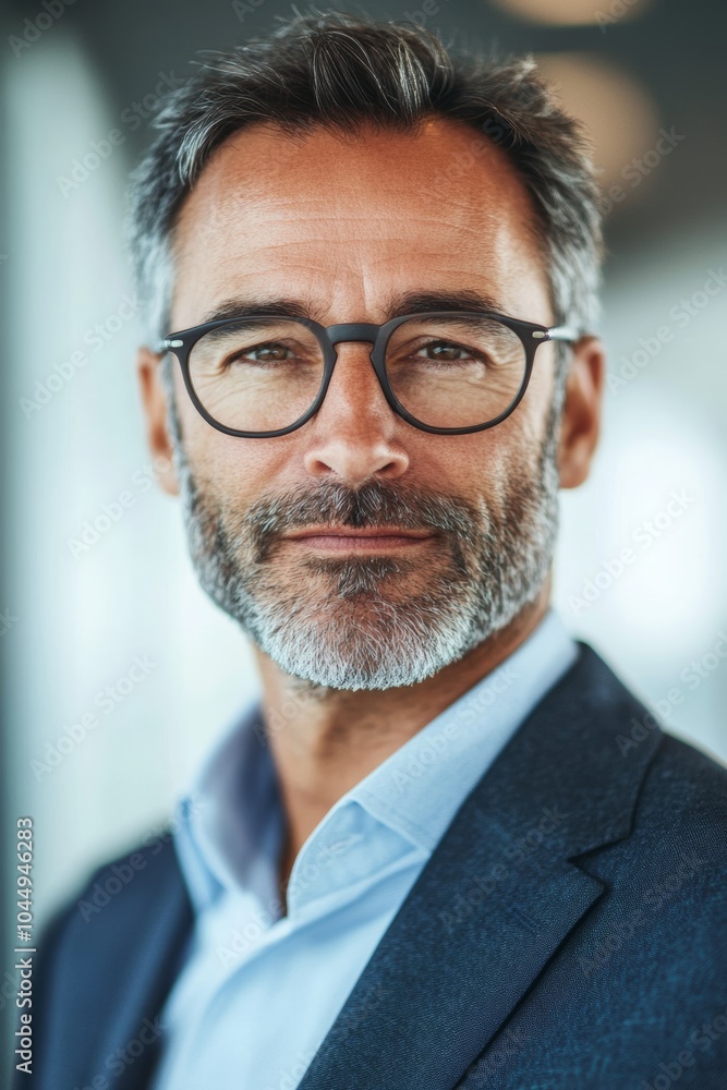 Portrait of a Successful Businessman in Modern Office Generative AI Portrait of a Successful Businessman in Modern Office Generative AI
