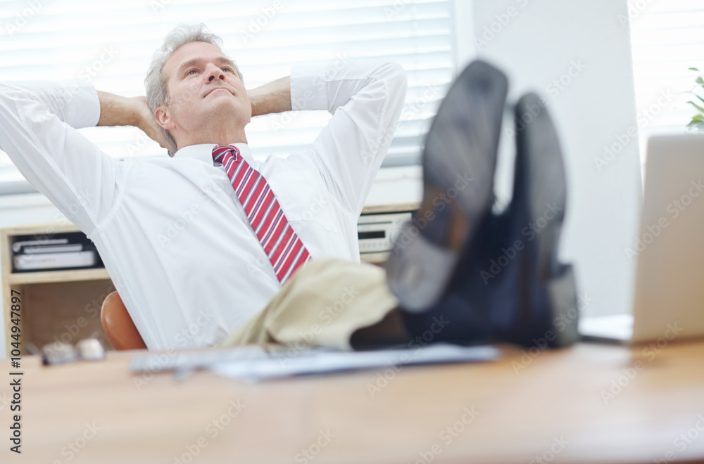 Businessman, decision and vision in office for brainstorming investment idea or planning company merger. Employee, relax and mature for project direction, service development and acquisition proposal Businessman, decision and vision in office for brainstorming investment idea or planning company merger. Employee, relax and mature for project direction, service development and acquisition proposal