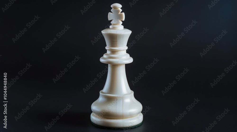 White King Chess Piece on Black Background White King Chess Piece on Black Background