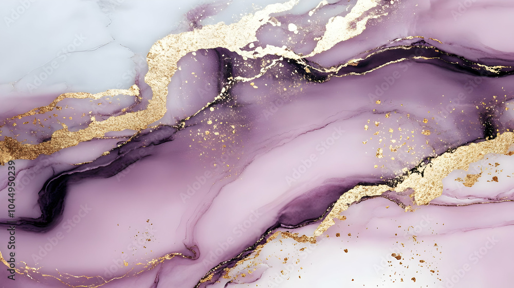 Abstract Background Purple and Gold Swirls Abstract Background Purple and Gold Swirls