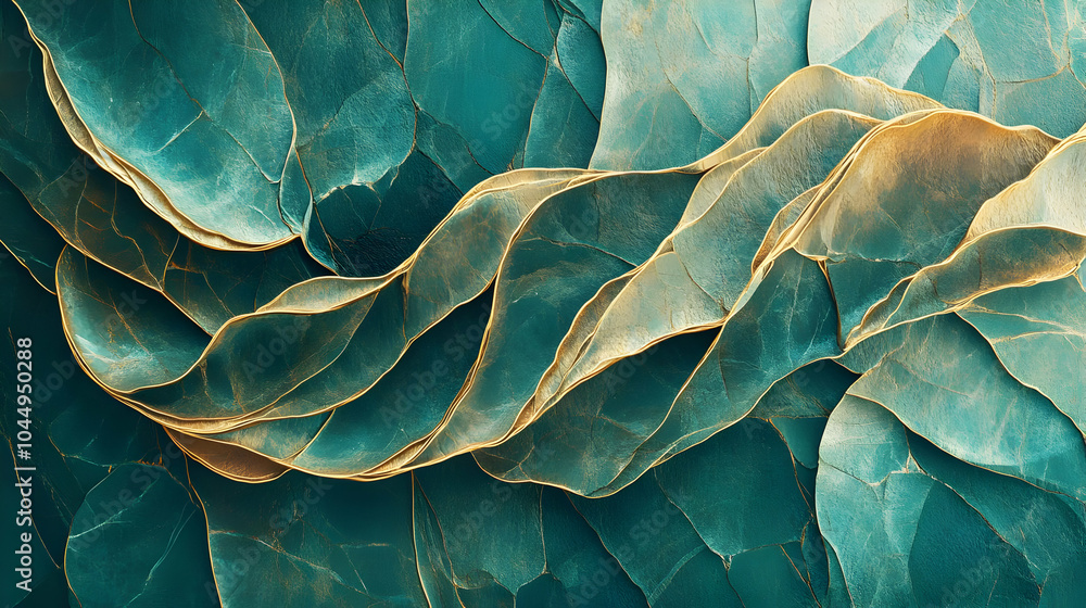 Abstract Background - Teal and Gold Swirling Pattern Abstract Background - Teal and Gold Swirling Pattern