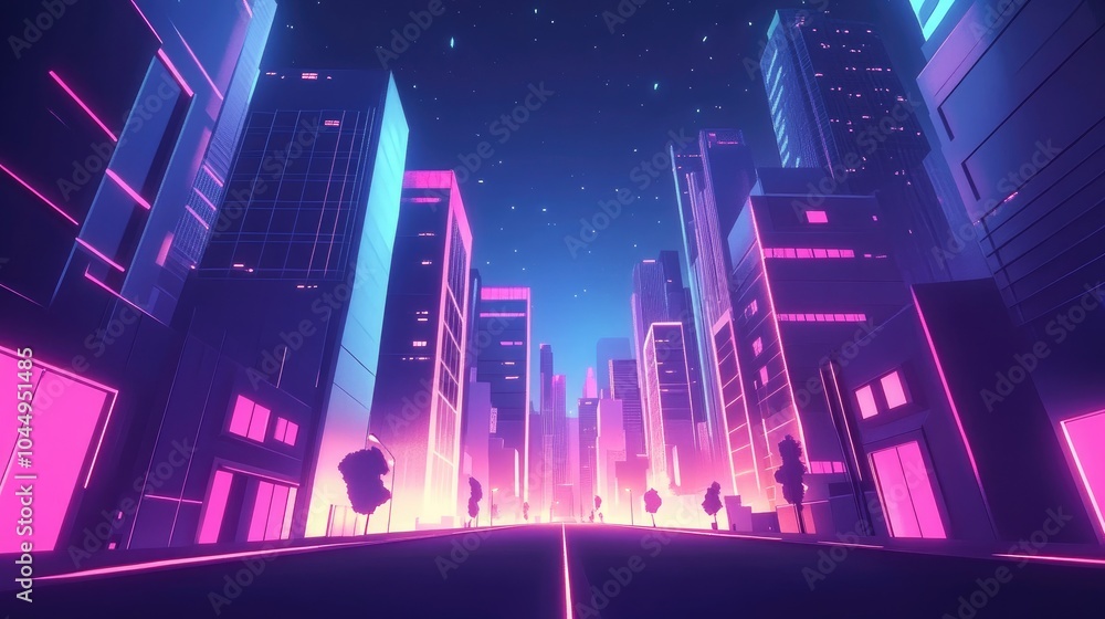 Futuristic Neon Cityscape with Vibrant Colors Futuristic Neon Cityscape with Vibrant Colors