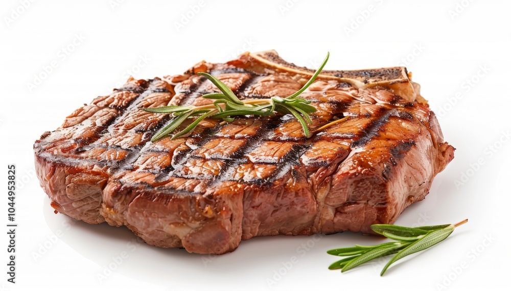 Delicious Grilled Beef Steak Isolated on White Background for Food Presentation Generative AI Delicious Grilled Beef Steak Isolated on White Background for Food Presentation Generative AI