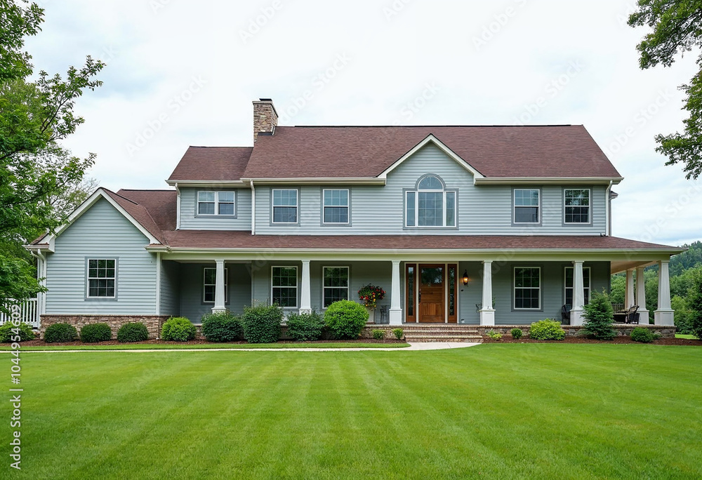 Modern Two-Story real estate House with Spacious Lawn and Classic Design Modern Two-Story real estate House with Spacious Lawn and Classic Design