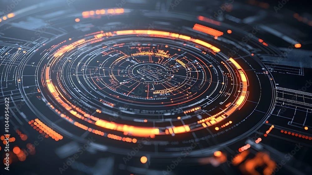 Glowing Tech Circle with Complex Digital Connections and Data Streams Set Against a Dark Backdrop 3D Rendering Symbolizing Big Data and Digital Transformation Glowing Tech Circle with Complex Digital Connections and Data Streams Set Against a Dark Backdrop 3D Rendering Symbolizing Big Data and Digital Transformation