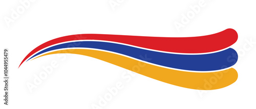 Armenia flag, Armenian flag tricolor curvy design, Armenia wavy flag