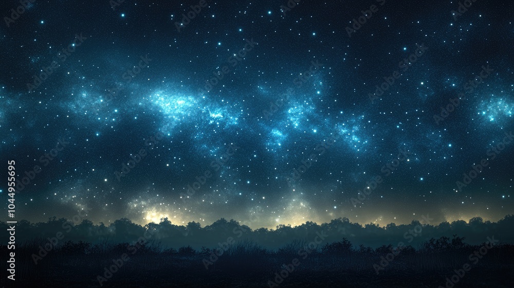 Glowing night sky with a brilliant Milky Way arching over the horizon, evoking the awe and beauty of the endless cosmos