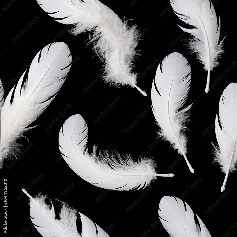 Obraz premium white feather white background