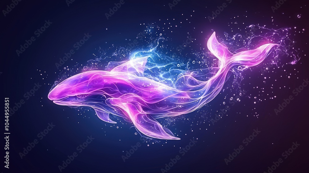 A mysterious glowing deep-sea creature swimming through dark ocean depths, with faint eerie light illuminating its path. with pastel style, A mysterious glowing deep-sea creature swimming through dark ocean depths, with faint eerie light illuminating its path. with pastel style,