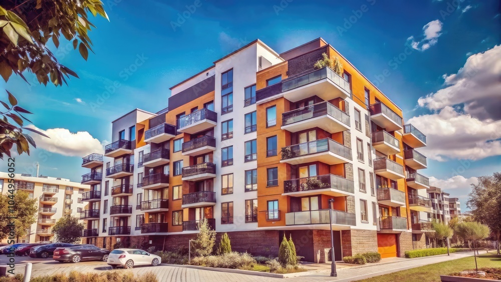 Modern Apartment Building.
Modern Apartment Building.