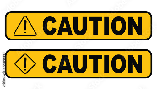 Caution sign board with exclamation mark. danger sign. caution sign. exclamation sign area under construction. yellow warning sign. caution board. hazard warning attention sign