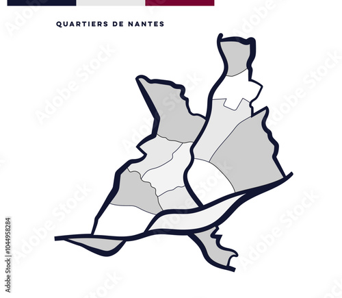 Les quartiers de Nantes - Loire-Atlantique, France