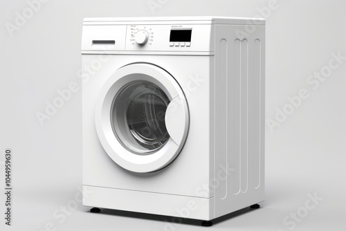 Washing machine appliance dryer white background.