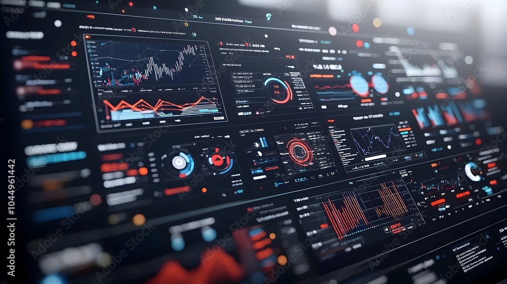 Obraz premium Interactive 3D Data Dashboard Tailored for Business Intelligence Analysis and Real Time Metrics Tracking Sleek Responsive Visualization for Data Driven Reporting and Analytics