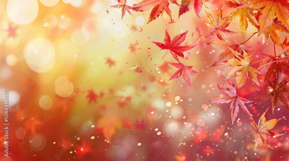 web banner design for autumn season and end year activity with red and yellow leaves with soft focus light and bokeh background web banner design for autumn season and end year activity with red and yellow leaves with soft focus light and bokeh background