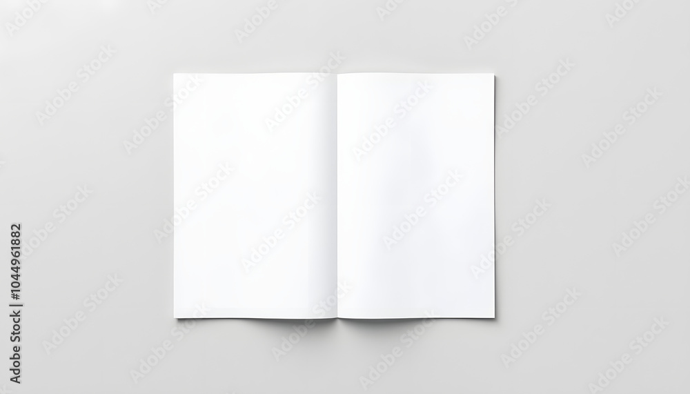 Blank paper sheets for brochure on grey background, top view. Mock up isolated with white highlights, png Blank paper sheets for brochure on grey background, top view. Mock up isolated with white highlights, png