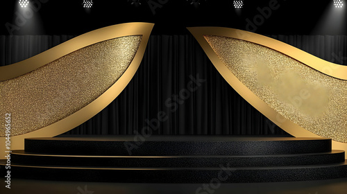 Black and Gold Stage With G...