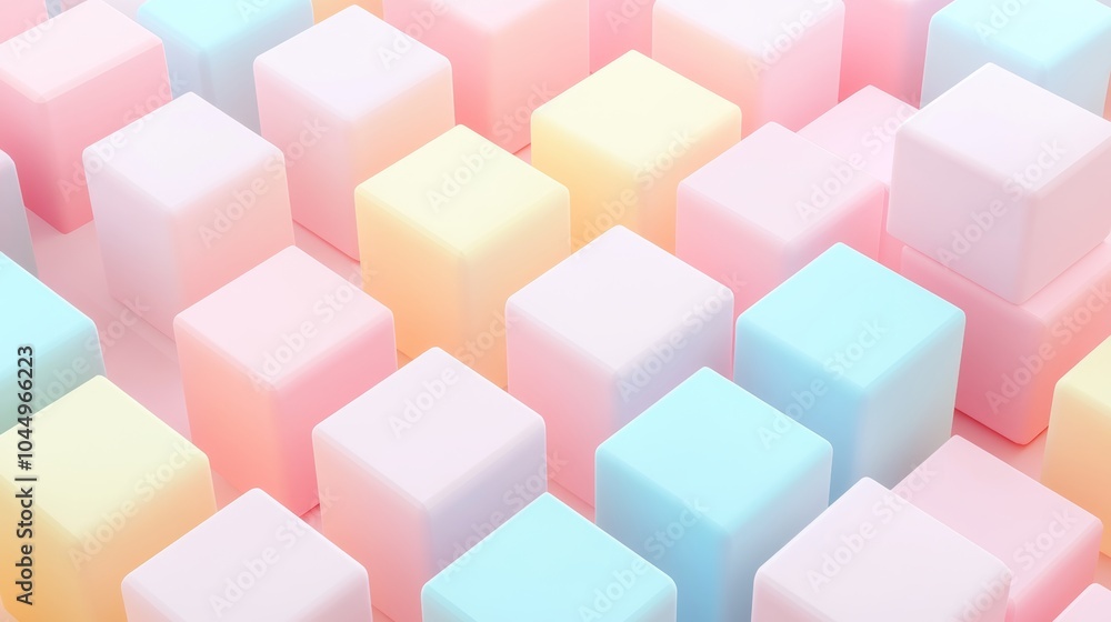 Cute Isometric Pastel Background with Empty Space for AR and VR Generative AI Cute Isometric Pastel Background with Empty Space for AR and VR Generative AI