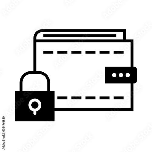 Credit Crunch Icon – Locked Wallet with Credit Cards Inside, Signifying Restricted Access to Credit