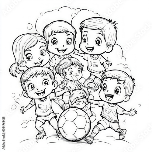 A group of kids playing in ...